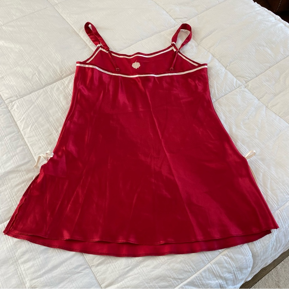 Vintage 80s Red Slip Dress Nightgown Size XL EXCELLENT CONDITION - Picture 6 of 7